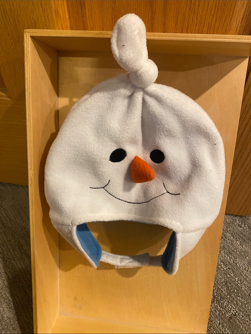 White Snowman Plush Hat for Kids - Soft Winter